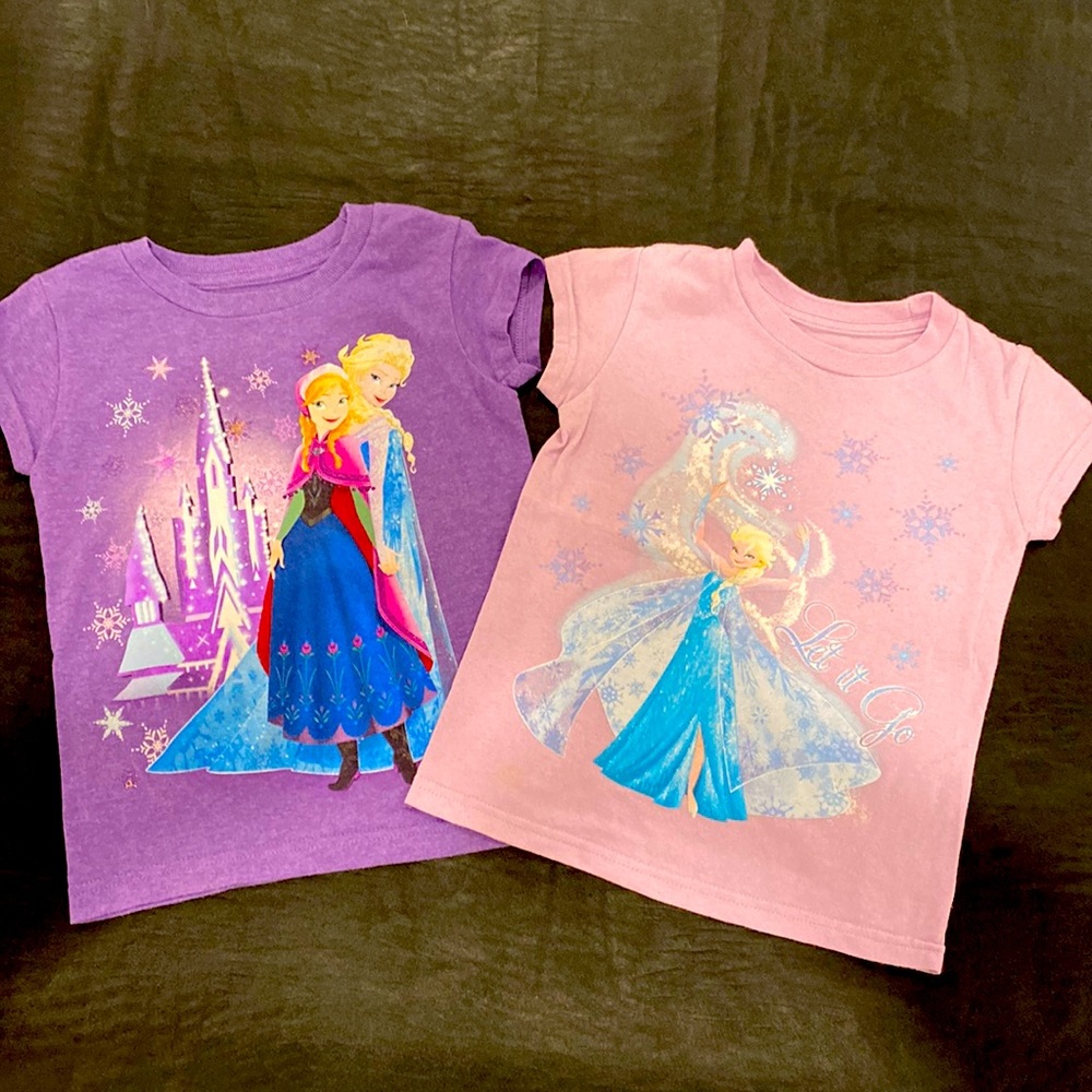 Disney Frozen Anna and Elsa girls size 4 two pack tshirts